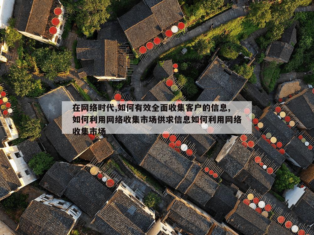 在网络时代,如何有效全面收集客户的信息,如何利用网络收集市场供求信息如何利用网络收集市场